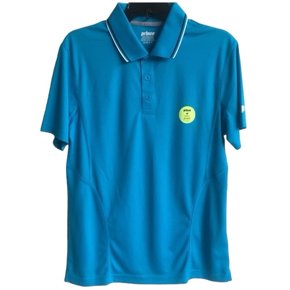 Last One NWT Prince Golf Shirt Moisture Wicking Blue UV Protection Men’s Small - Picture 1 of 3